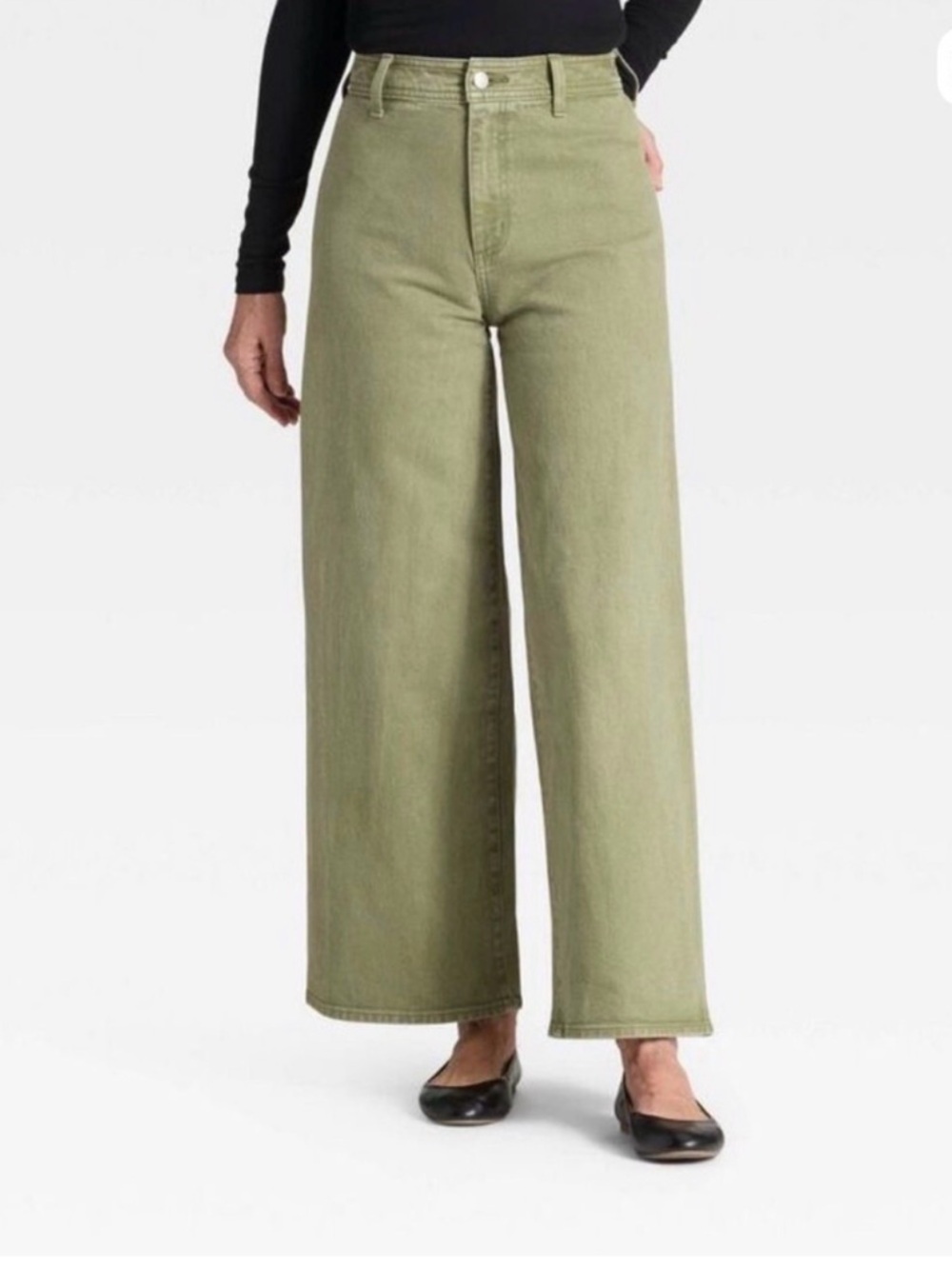 Universal Thread High-Rise Wide Leg Women’s Jeans - Olive sailor size 6 - Picture 2 of 6
